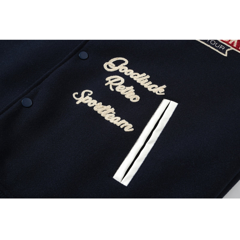 [Satoru Series]★Jacket★ Stadium jacket outerwear, unisex, men's, navy, stylish, easy to match