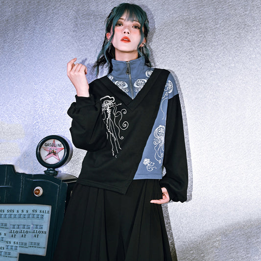 [Kokaisha---Butterfly Gin Series] ★Chinese-style top★ Happi coat, outerwear, unique, embroidered, butterfly, retro, easy to match