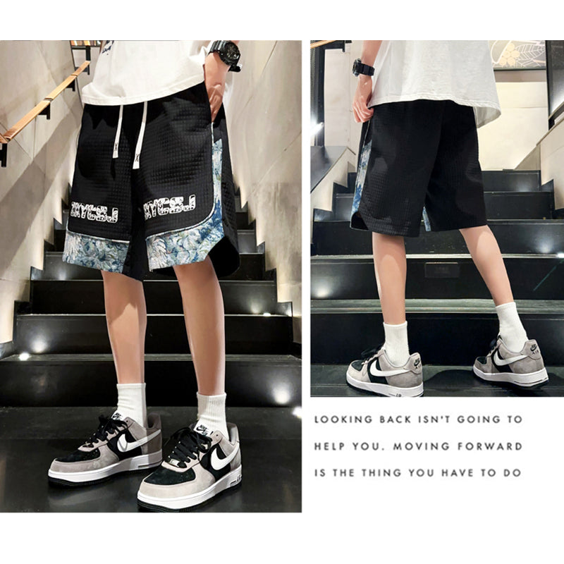 [XIHA Series] ★Shorts★ 3 colors Bottoms Shorts Unisex Men's Switching Black Beige Green