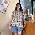 Load image into Gallery viewer, [FENGCAITU Series] ★Shirt★ Tops, short sleeves, printed, women's, unique, cute, ML, XL, retro
