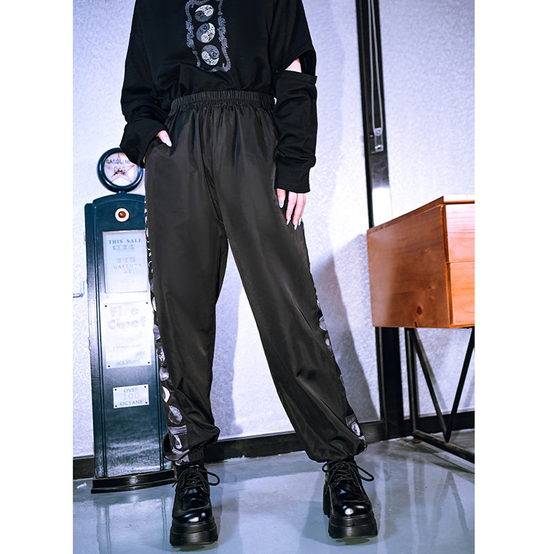 [Kokaisha---Butterfly Gin Series] Chinese-style trousers, bottoms, gaucho pants, original, slimming, switching, floral pattern