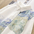 Load image into Gallery viewer, [XIUZHI Series] ★Long-sleeved shirt★ Tops for women, oil painting style, cotton, white, blue, improves your temperament
