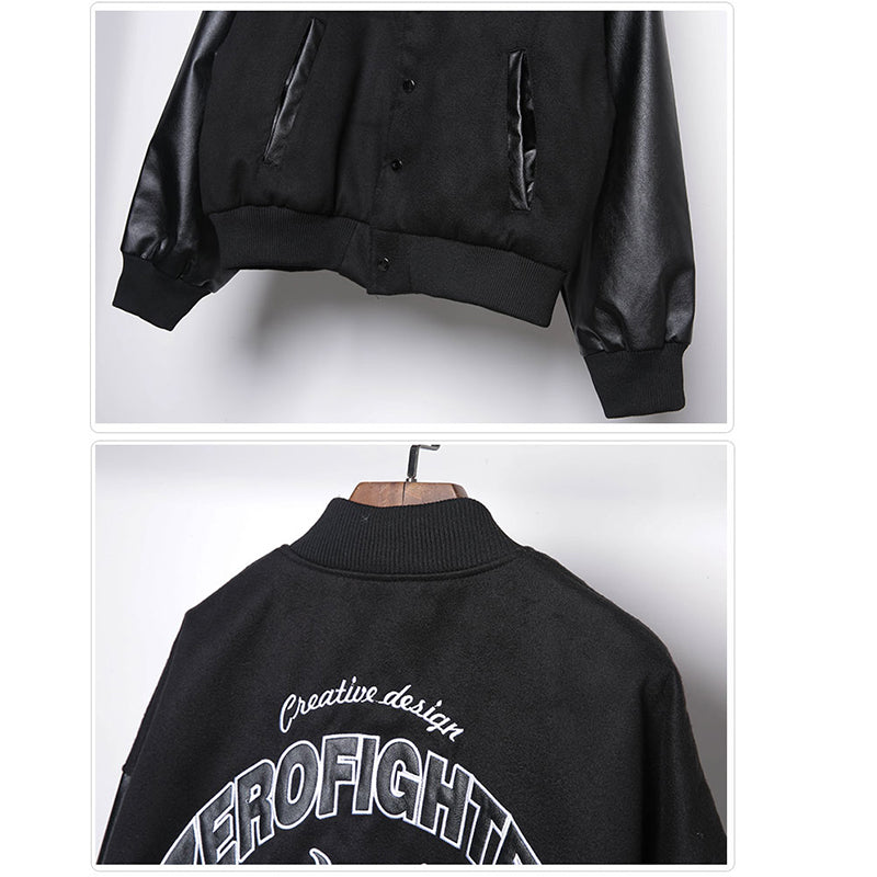 [WL Series]★Star Jacket★ Outer Jacket Unisex Men's Switching Stylish Alphabet