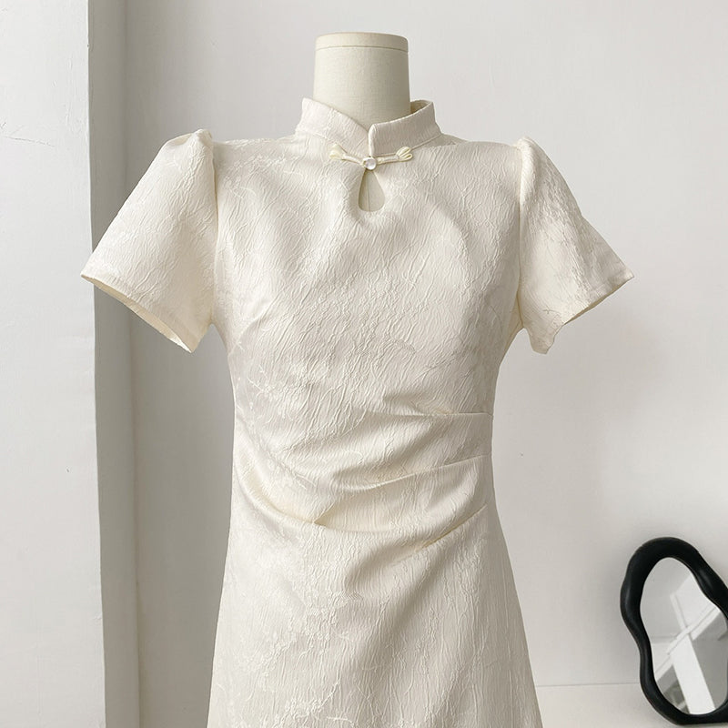 [TIANXIAOMAO series] ★China style dress★ 2color improved cheongsam dress short sleeve long length