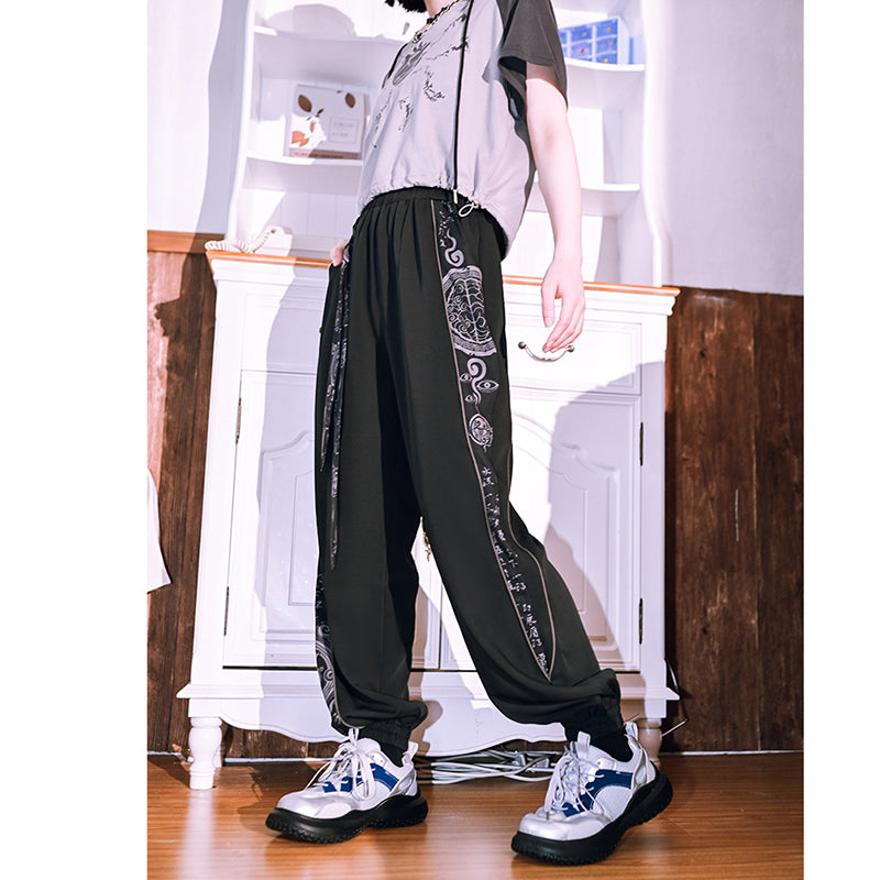 [Kogaisha---Purification Series] ★Chinese-style trousers★ Bottoms, trousers, casual pants, sports style, black