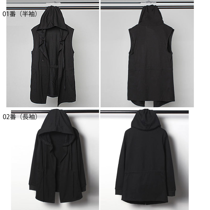 [WL Series] ★Outer★ Short sleeve type or long sleeve type Cloak with hood Unisex Men's Large size