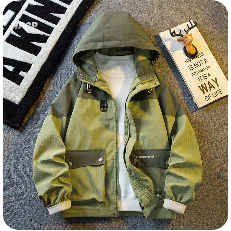 [HPCP Series]★Jacket★ 4color outerwear unisex men's large size color scheme black white green gray