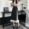 Load image into Gallery viewer, [FQXD Series]★China Style Skirt★ Bottoms Ladies Switching Black Black Elastic Waist
