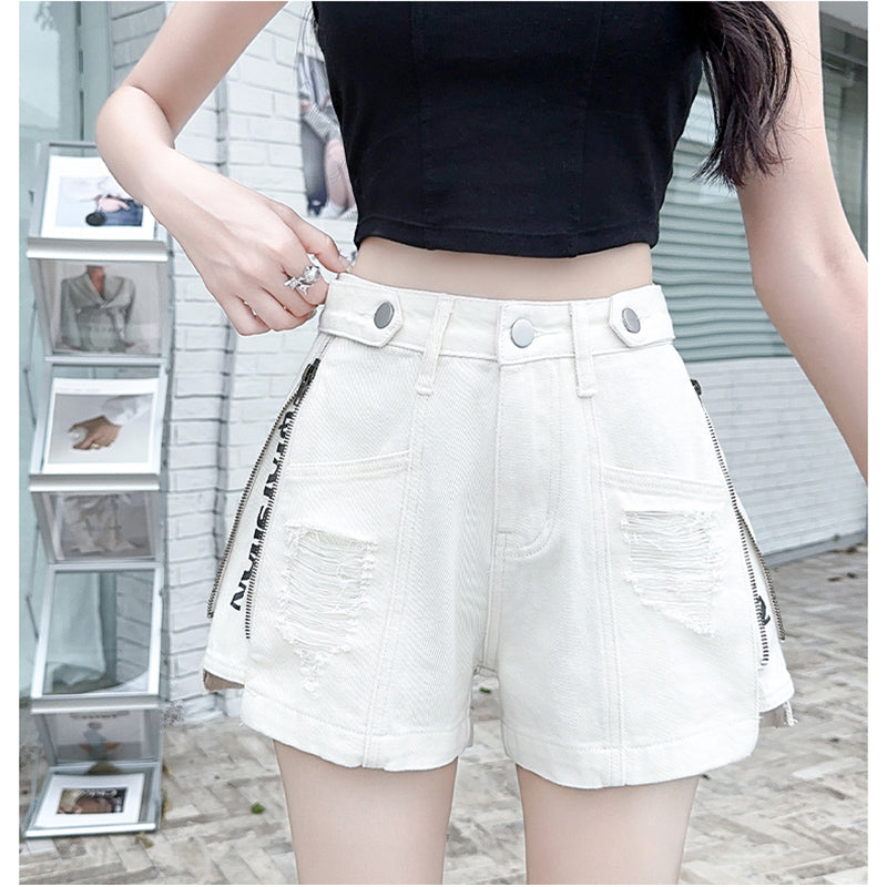 [Flower Series] ★Shorts★ Shorts Pants Denim 2color Easy to match Summer SML Blue Black