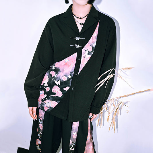 [Kokaisha---Butterfly Gin Series] ★Chinese-style top★ Happi coat, outerwear, unique, embroidered, butterfly, retro, easy to match