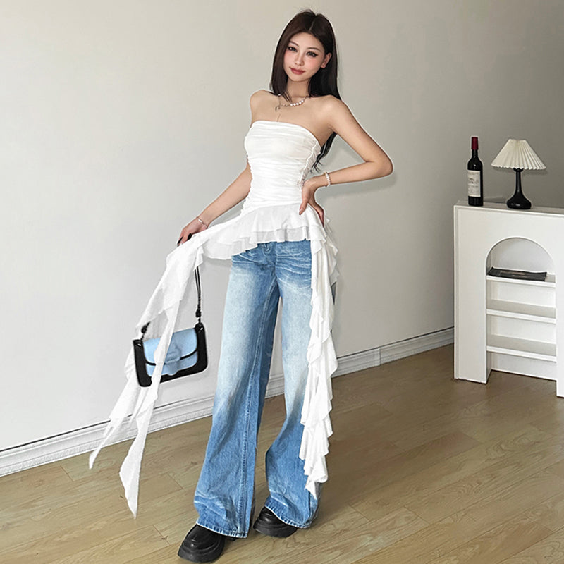 [HANMOYAN Series] ★Denim pants★ Pants Bottoms Butterfly Unique Women's Cute Easy to match