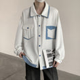 Load image into Gallery viewer, [Takashi Series]★Shirt★ 3color Tops Unisex Men's Fake Layered Blue Black White Casual
