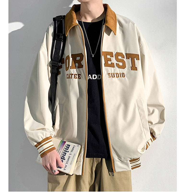 [DFBL Series]★Jacket★ 4color Outerwear Unisex Men's Color Scheme Alphabet Casual