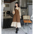 Gallery viewerに画像を読み込む, 【KUKUシリーズ】★ワンピース★ フェイクレイヤード レトロ 長袖 レディース デート 秋服 合わせやすい
