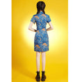 Load image into Gallery viewer, [SHISHANG Series]★Cheongsam dress★ Chinese style dress, short sleeves, short length, blue, blue, large size
