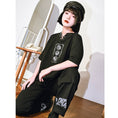 Load image into Gallery viewer, [Kugaisha---Kenkun Series] ★Chinese-style tops★ T-shirt, short sleeves, long sleeves, unique, original, text pattern, black
