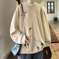 Load image into Gallery viewer, [WUSHE Series]★China Style Tops★ 4color Long Sleeve Tops Sweatshirt Unisex Men's Large Size Crane Tsuru Tsuru
