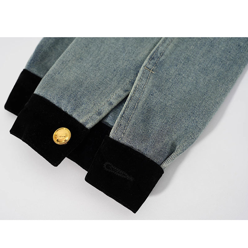 [Mage Designer Series] ★Outer★ Jacket Denim Jacket Jeans Blue Blue Ladies