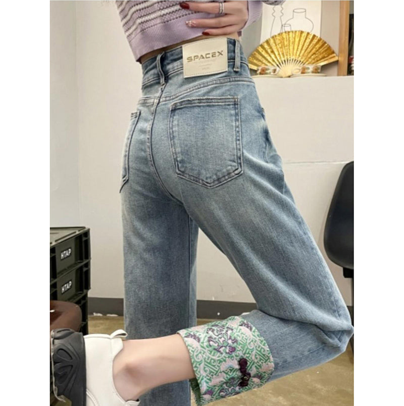 [HANMOYAN Series] ★Denim pants★ Pants Bottoms Butterfly Unique Women's Cute Easy to match