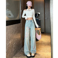 Load image into Gallery viewer, [OURI Series] ★Denim pants★ Trousers Bottoms Floral pattern Casual Easy to match Ladies Fashionable
