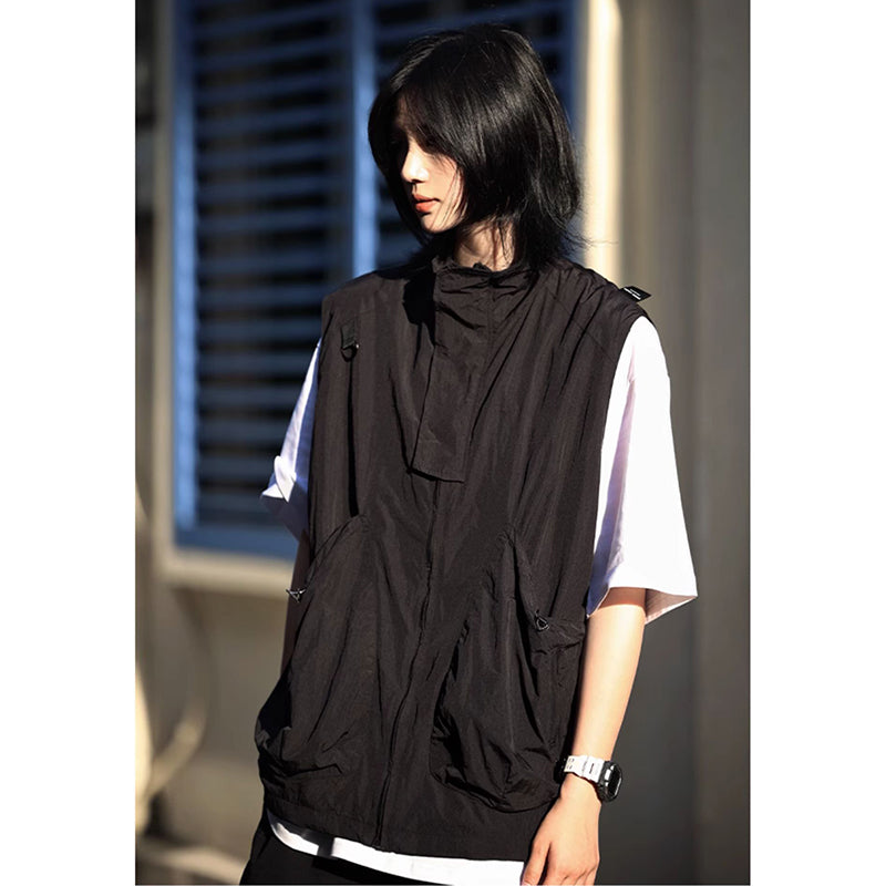 [JIWU series] ★Chinese style tops★ 2 colors Shirt Outerwear Short sleeve Denim Unisex Men's Casual Black Blue