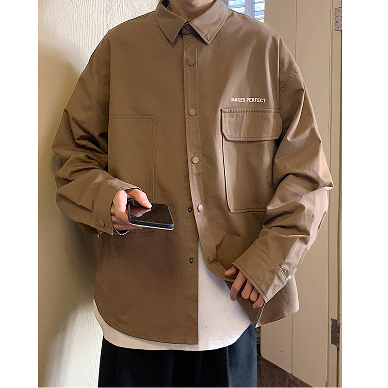 [MPF Series]★Shirt★ 4color long sleeve shirt tops unisex men's casual easy to match