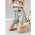 Load image into Gallery viewer, [Flower Series] ★Shorts★ Shorts Pants Denim 2color Easy to match Summer SML Blue Black
