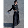 Load image into Gallery viewer, [Yunman slanted hairpin series] ★China style skirt★ Skirt with chain Bottoms Long skirt Chinese clothes Slimming black Black
