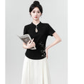 Load image into Gallery viewer, [WEIWU series] ★Chinese style tops★ 2 colors Short sleeve T-shirts for women Easy to match Slimming Cute
