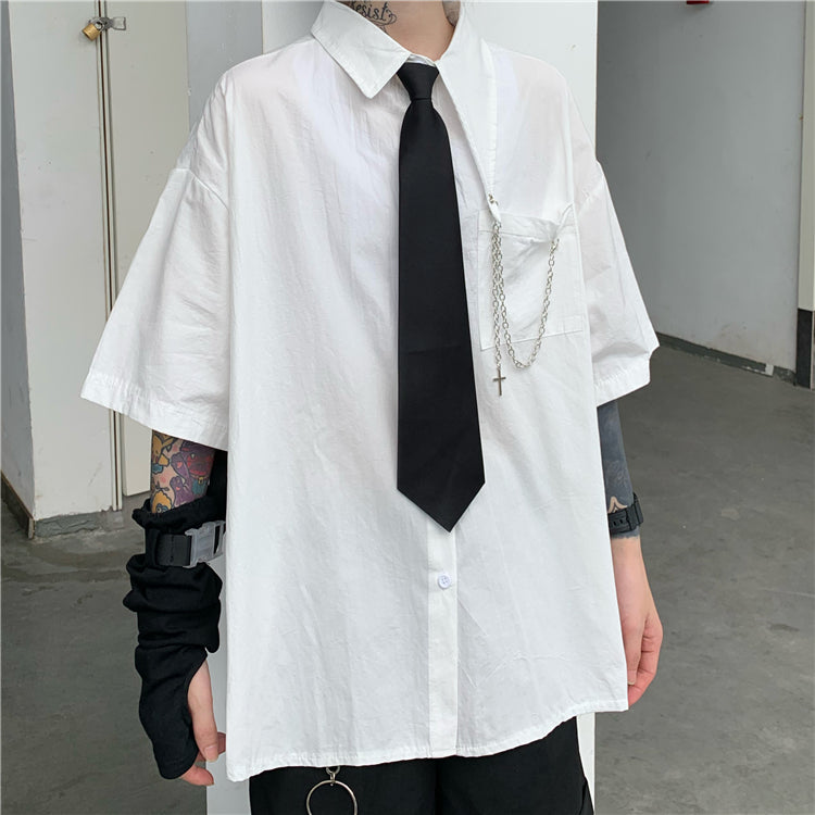 Very popular item [BEAT BOY series]★China style shirt★ Letter pattern Kanji short sleeve shirt Floral pattern shirt Print tops Unisex Men's ML XL 2XL