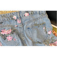 Load image into Gallery viewer, [YOYO CLUB Series] ★Skirt★ Bottoms Denim Skirt Floral Pattern Ladies Blue Blue Design Available
