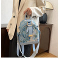 Load image into Gallery viewer, [NANA Series]★Bag★ 4color Rucksack Rucksack Floral Pattern Cute Commuting Blue Blue Black Black
