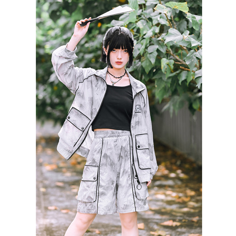 [Daiseiryuu 4 Series] ★Chinese-style tops★ Outerwear, shirts, long-sleeved shirts, sun protection, Chinese clothing, gray