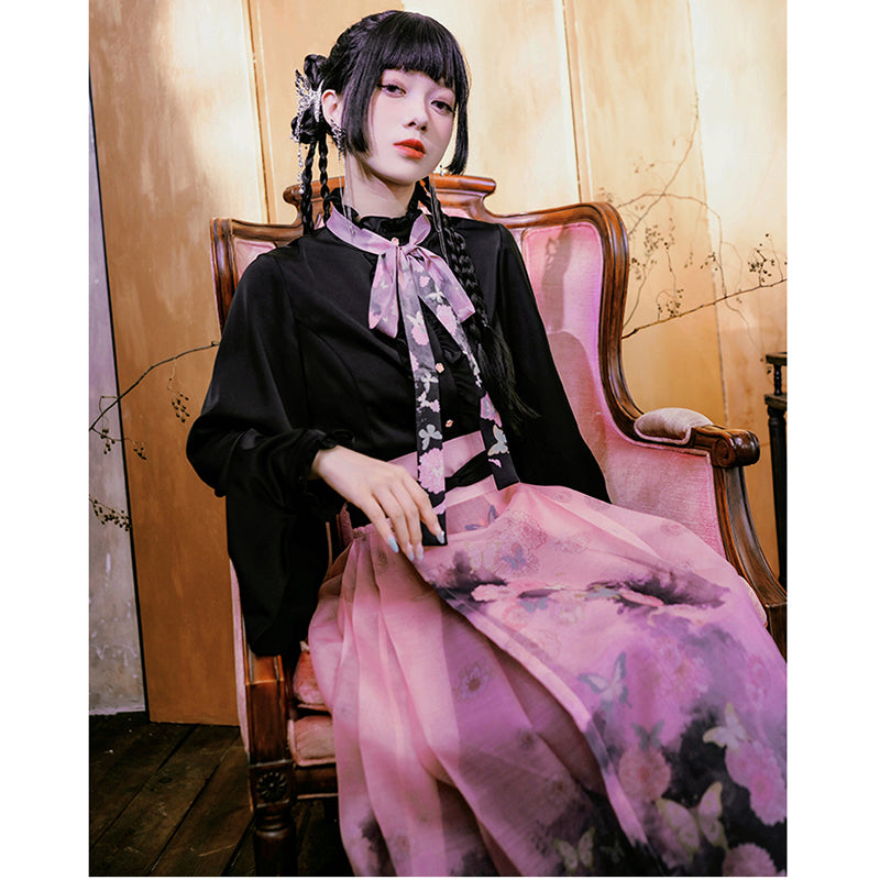 [Kokaisha---Butterfly Gin Series] ★Chinese-style top★ Happi coat, outerwear, unique, embroidered, butterfly, retro, easy to match