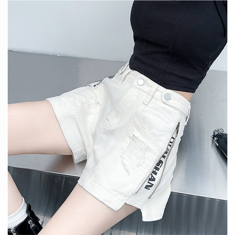 [Flower Series] ★Shorts★ Shorts Pants Denim 2color Easy to match Summer SML Blue Black