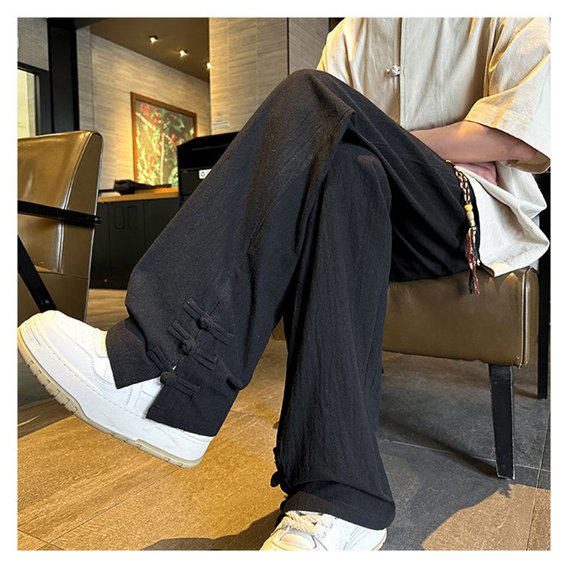 [BENGE Series] ★Chinese-style pants★ 3 colors Casual pants Trousers Bottoms Unisex Men's Large size Thin Summer clothes Simple