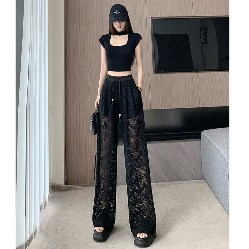 [PPG Series] ★Chinese-style pants★ 2 colors Bamboo Casual pants Trousers Bottoms Unisex Men's Large size Cool Thin Summer clothes Black Gray