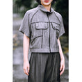 Load image into Gallery viewer, [Daiseiryuu 4 Series] ★Chinese-style tops★ Outerwear, shirts, long-sleeved shirts, sun protection, Chinese clothing, gray
