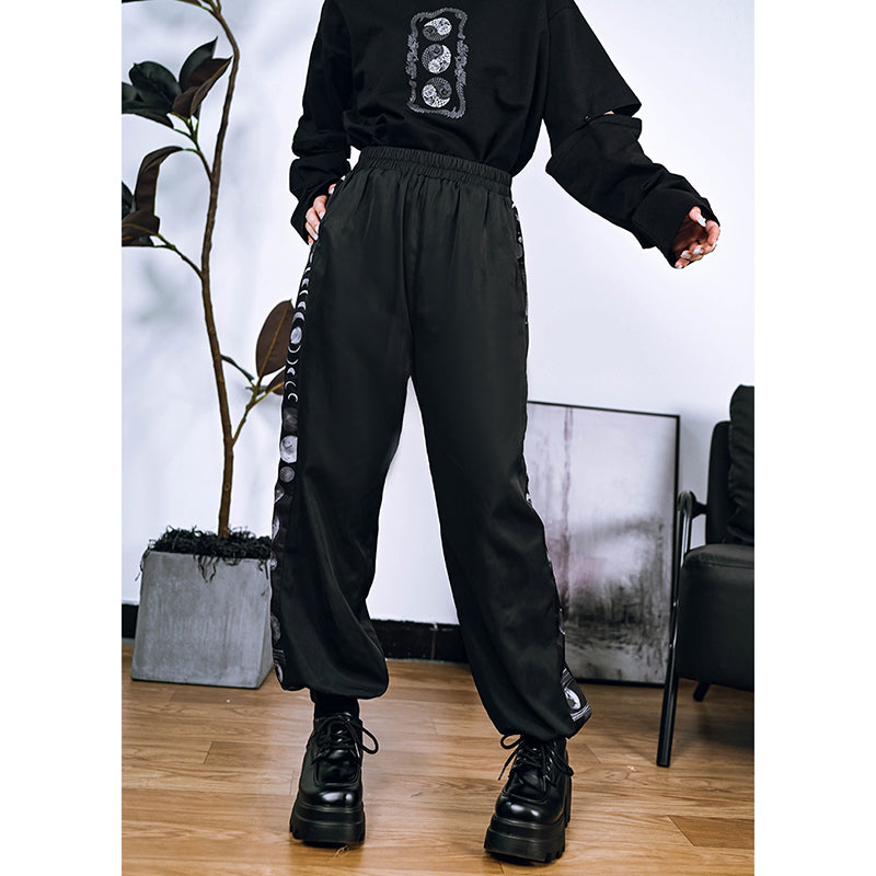 [Kokaisha---Butterfly Gin Series] Chinese-style trousers, bottoms, gaucho pants, original, slimming, switching, floral pattern