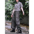 Load image into Gallery viewer, [Kokaisha---Butterfly Gin Series] Chinese-style trousers, bottoms, gaucho pants, original, slimming, switching, floral pattern
