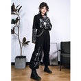 Load image into Gallery viewer, [Kokaisha---Butterfly Gin Series] Chinese-style trousers, bottoms, gaucho pants, original, slimming, switching, floral pattern
