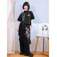 Load image into Gallery viewer, [Kokaisha Series] ★China style pants★ Chiffon gaucho pants Spring/Summer Loose Black Black SML XL
