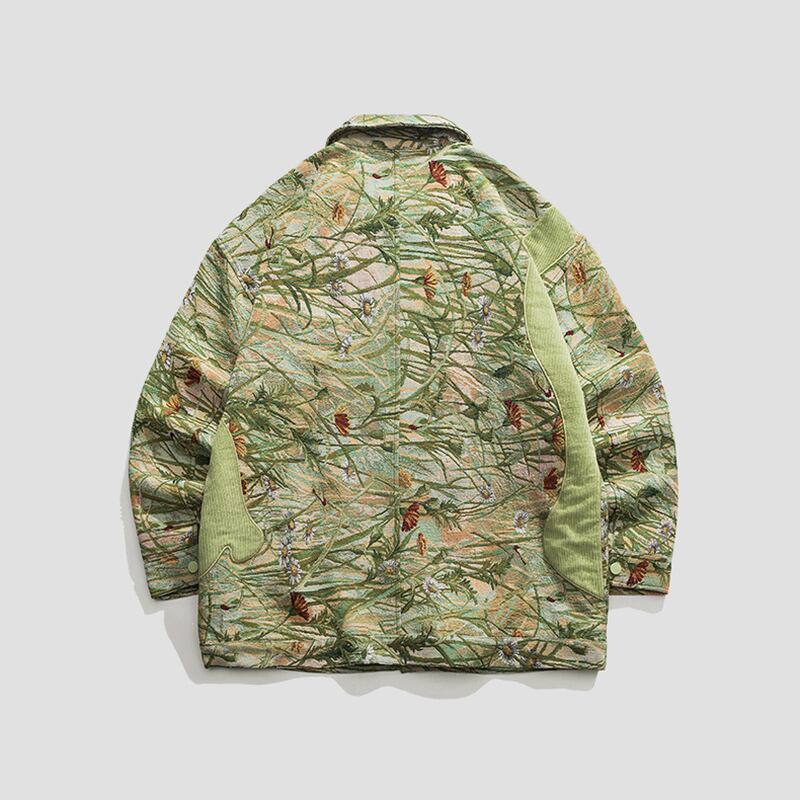 ✿New item! [Mmoptop Series] ★Jacket★ 2color outerwear, unisex, men's, floral pattern, switching, stylish, easy to match