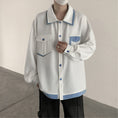 Load image into Gallery viewer, [Takashi Series]★Shirt★ 3color Tops Unisex Men's Fake Layered Blue Black White Casual
