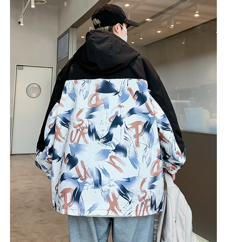 [PAIWEISEN Series] ★Jacket★ 2color outerwear unisex men's color scheme graffiti fashion casual