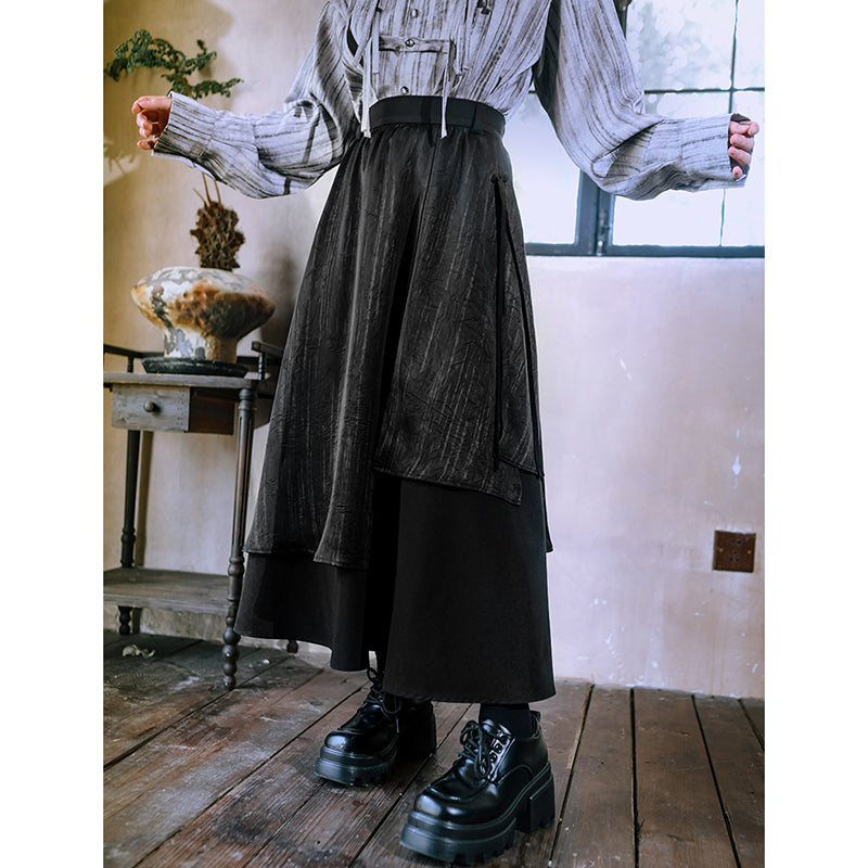 [Kokaisha---Butterfly Gin Series] Chinese-style trousers, bottoms, gaucho pants, original, slimming, switching, floral pattern