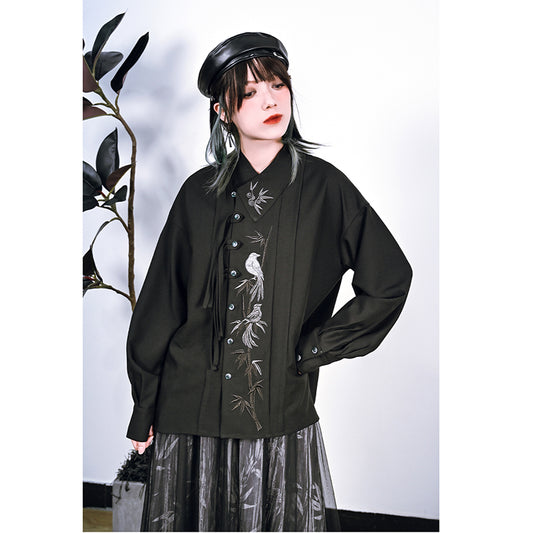 [Kokaisha---Butterfly Gin Series] ★Chinese-style top★ Happi coat, outerwear, unique, embroidered, butterfly, retro, easy to match