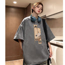 [PPG Series]★T-shirt★ 5color Tops Short Sleeve Unisex Men's Large Size Suede Oil Painting Style