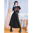 Load image into Gallery viewer, [Kokaisha Series] ★China style pants★ Chiffon gaucho pants Spring/Summer Loose Black Black SML XL
