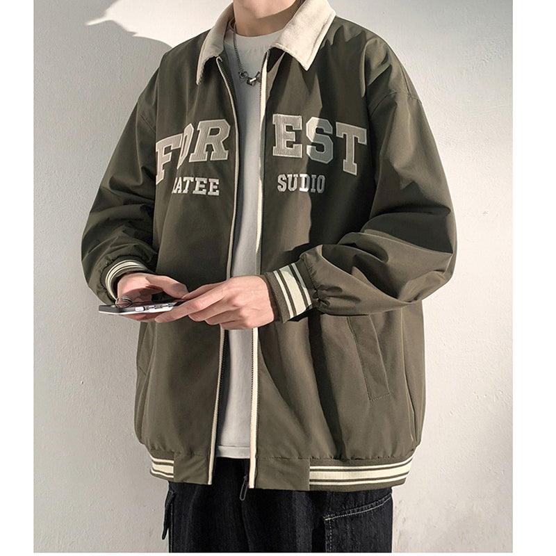 [DFBL Series]★Jacket★ 4color Outerwear Unisex Men's Color Scheme Alphabet Casual